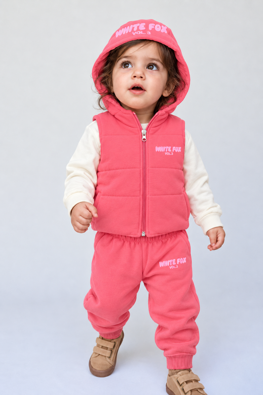 Girls’ Pink 3-Piece Vest Set