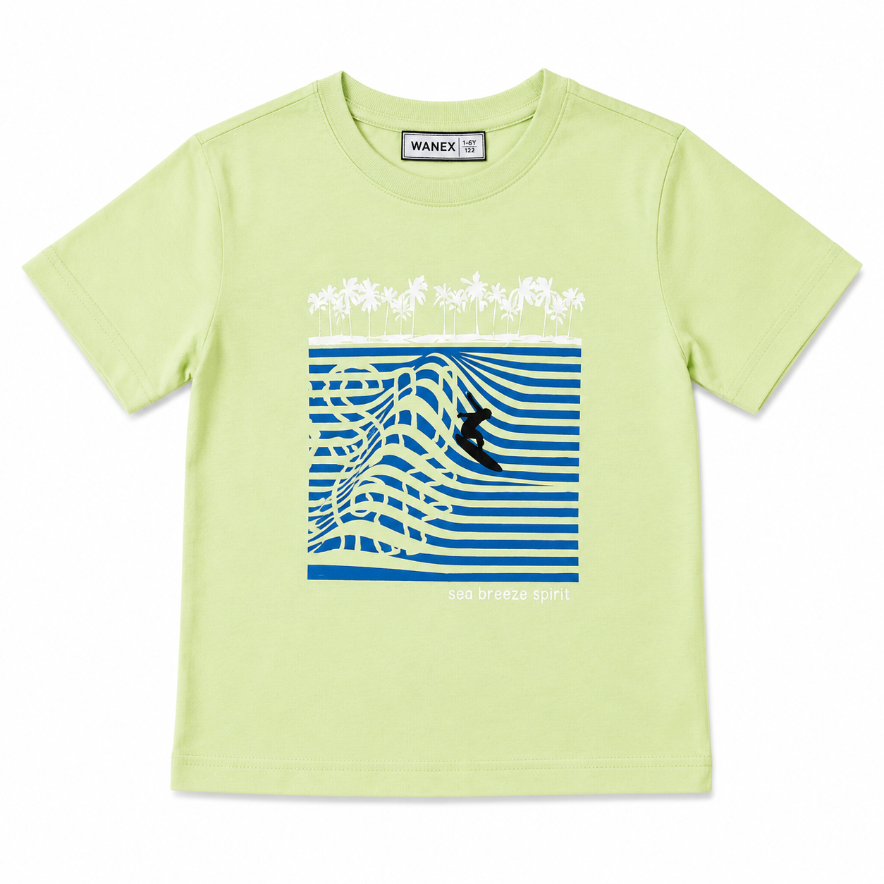Boys Light Green Surf Graphic T-Shirt