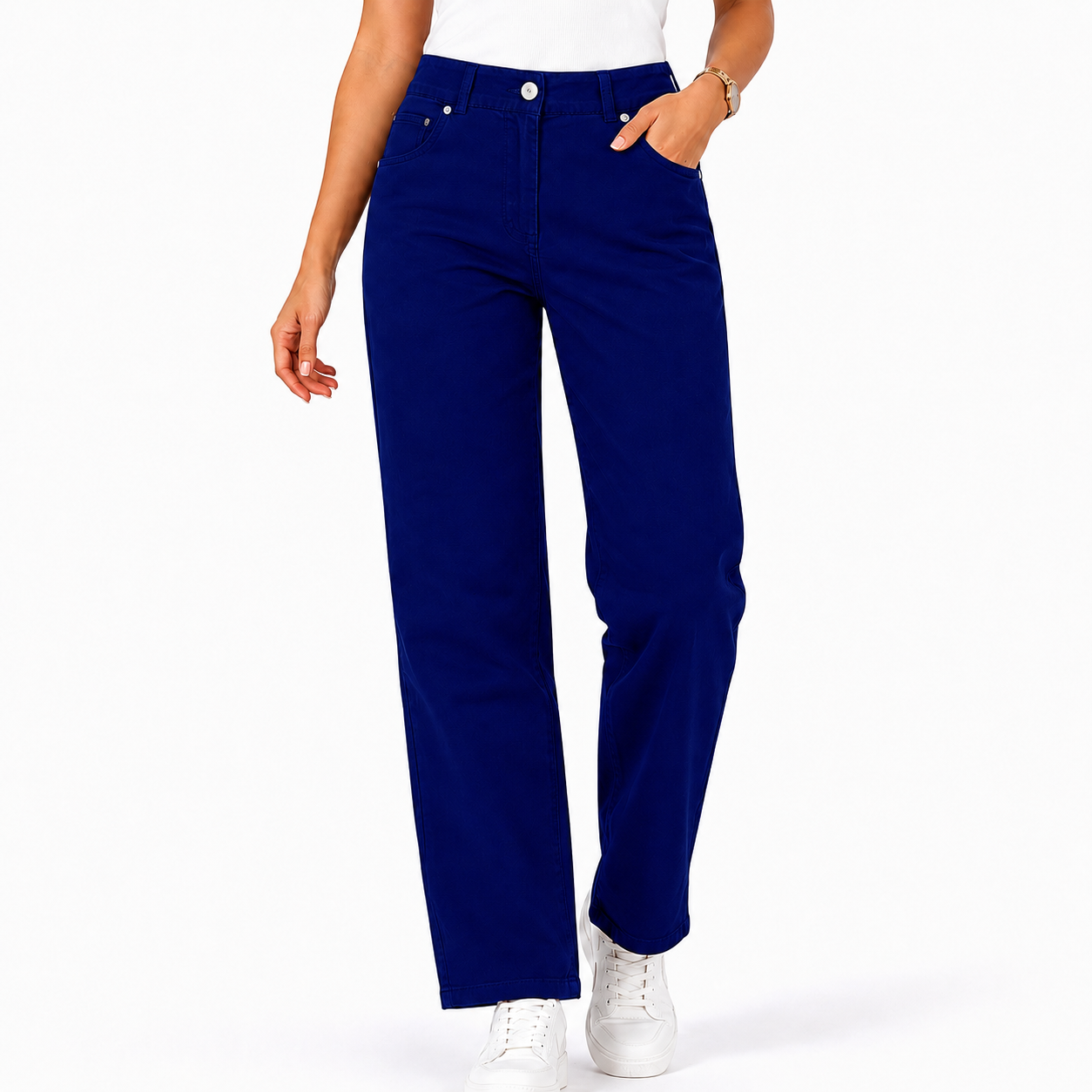 Women's High-Rise Straight Leg Black Jeans